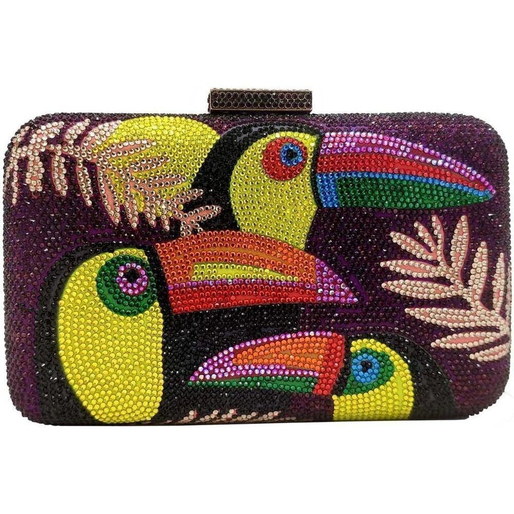 ❤️ Bird Crystal Clutch Purses for Women Evening Handbags Party Rhinestone Clutch